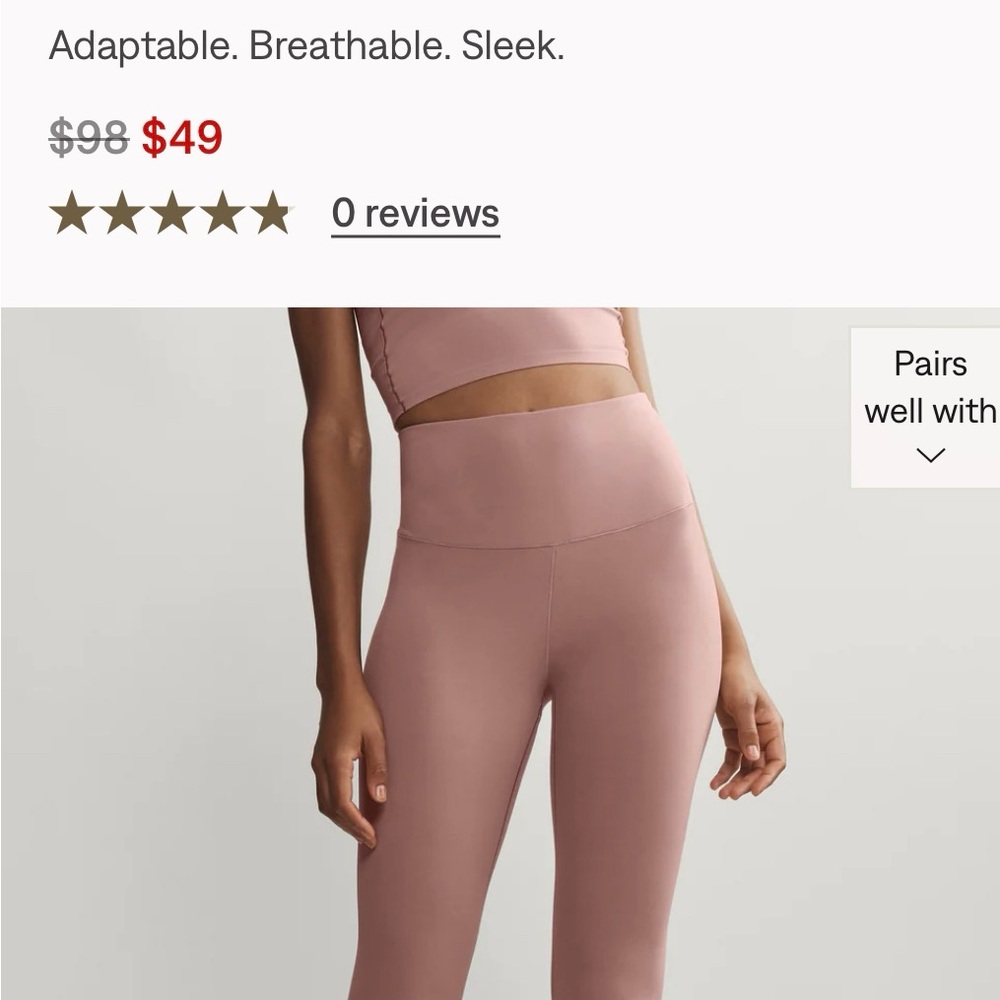 Rhone High-Waisted 7/8 Leggings -mauve